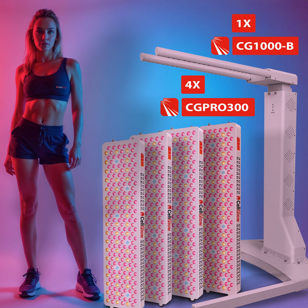 Bundel 10% korting - 4x Cell Glow CUSTOM300 met Elekrische Standaard