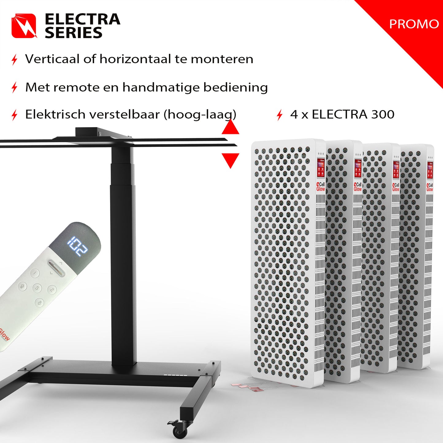 Bundel korting - 4x Cell Glow ELECTRA300 met Elekrische Standaard