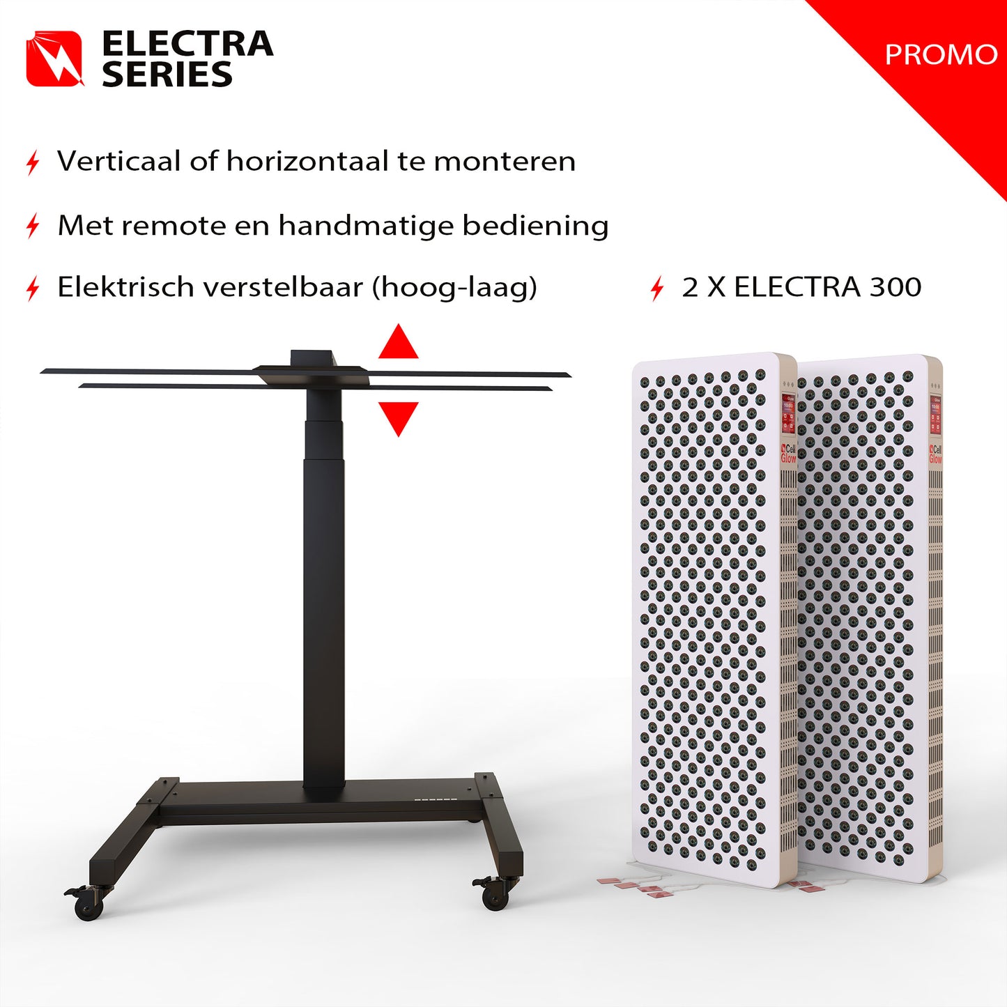 Bundel korting - 2x Cell Glow ELECTRA300 met Elekrische Standaard